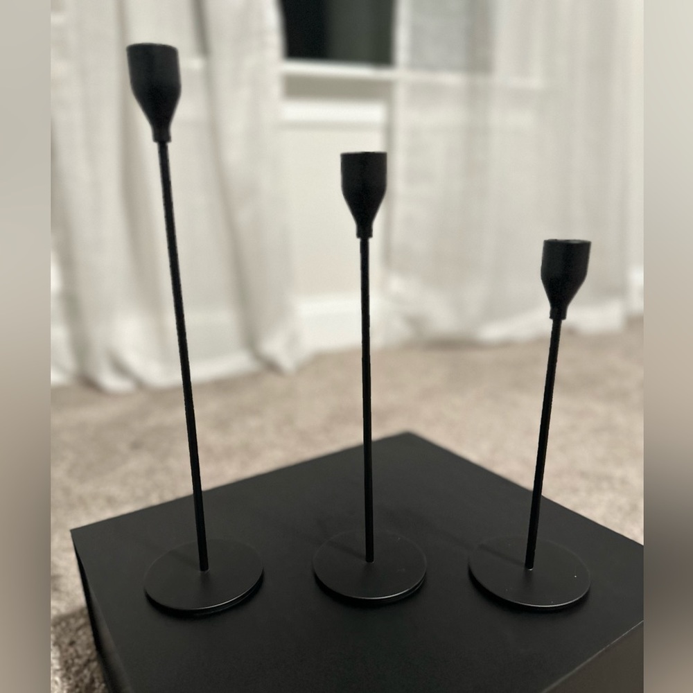 Black taper candlestick holders